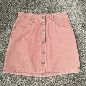 Roxy Pink Corduroy Button Front Skirt - M